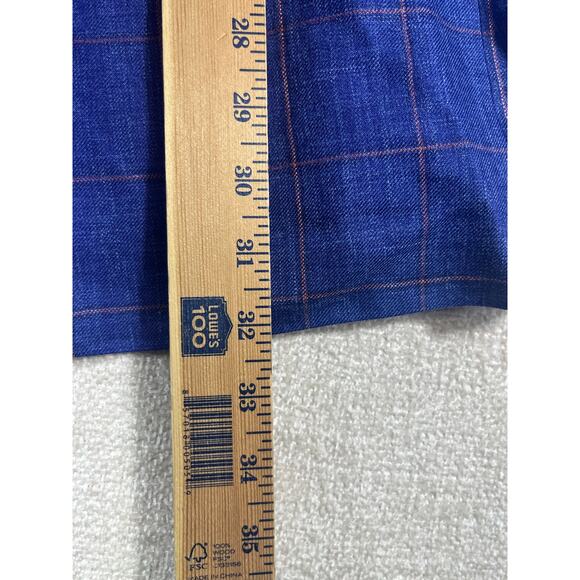 Paul Betenly Mens 42L Blue Pink Wool Silk Linen Blend 2 Button Sport Coat Blazer - Picture 8 of 9